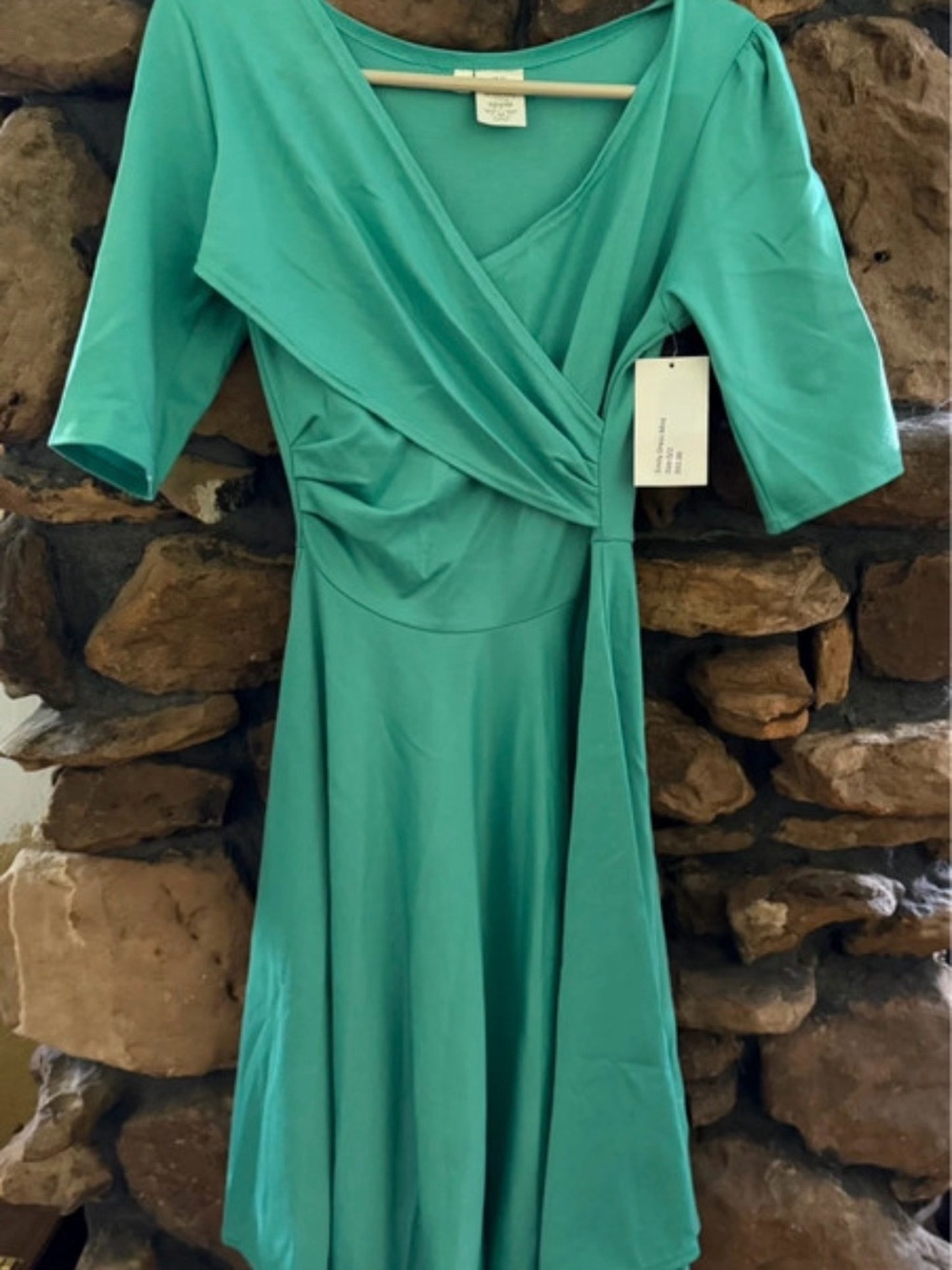Shabby Apple Teal Wrap-Style Midi Dress
